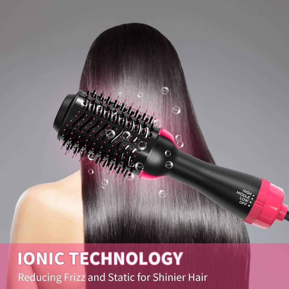 One Step Hot Air Brush Hair Straightner Brush Straightening Hair Dryer comb and Volumizer with Comb Straightener Curler, For All Hair Type