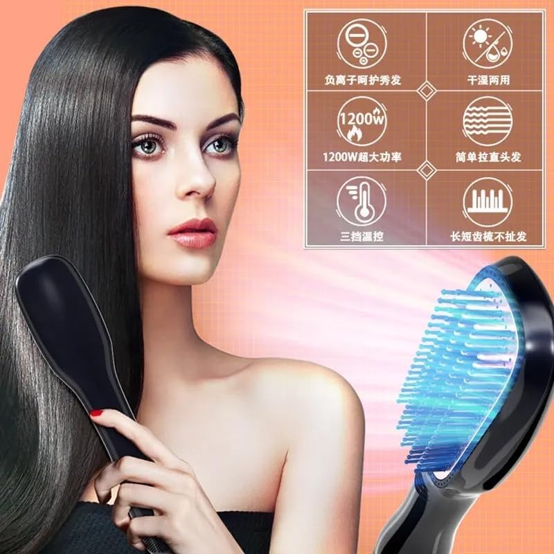 Joy Professional 2 in 1 Hot Air Styling Comb, Air Styling & Drying System, Multi Style Hair Styling Brush, Hair Dryer and Hair Straightener