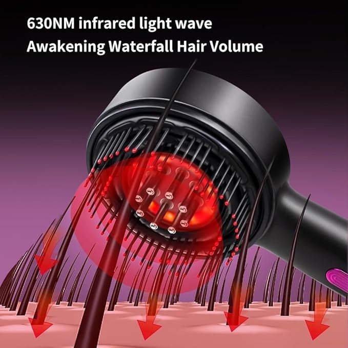Electric Hair Oil Applicator Scalp Massager Comb, Red Light Scalp Massager Brush for Hair Growth, IPX7 Waterproof Oil Dispenser for Hair