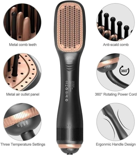 Joy Professional 2 in 1 Hot Air Styling Comb, Air Styling & Drying System, Multi Style Hair Styling Brush, Hair Dryer and Hair Straightener