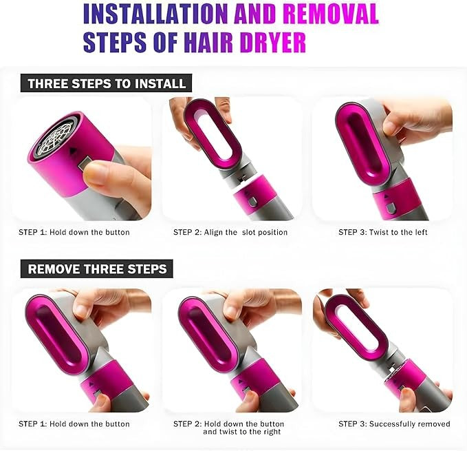 5 in 1 Hair Dryer Brush, Electric Hair Curler Straightener Hot Air Styler Professional Blow Dryer Brush Comb Multifunctional Hot Styling Tool for Hairs