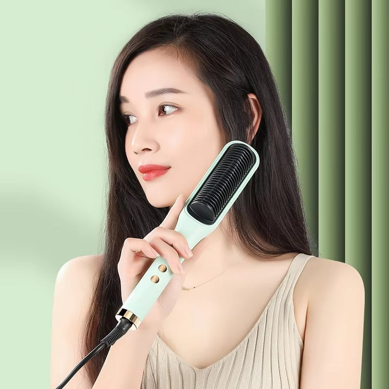 Deal Hair Straightener Brush Fast Ptc Ceramic Heating Hot Air Comb Portable Heated Brush Straightener Salon