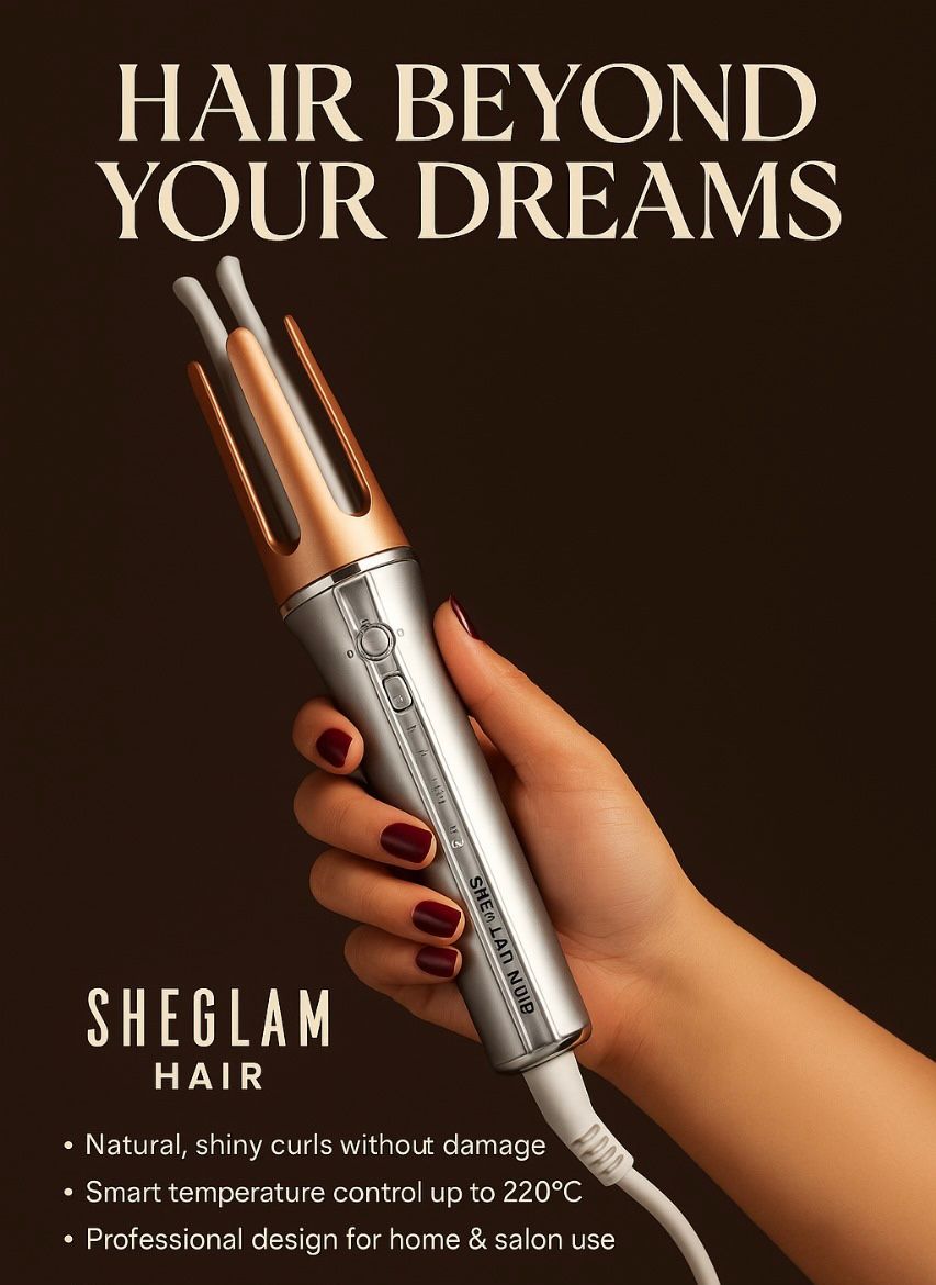 SHEGLAM Automatic Curling Iron with 3 Temperatures Fast Heating, 2-Way Rotation, Automatic Shut-Off, Anti-Scald, Anti-Tangle Rotating for Hair Styling