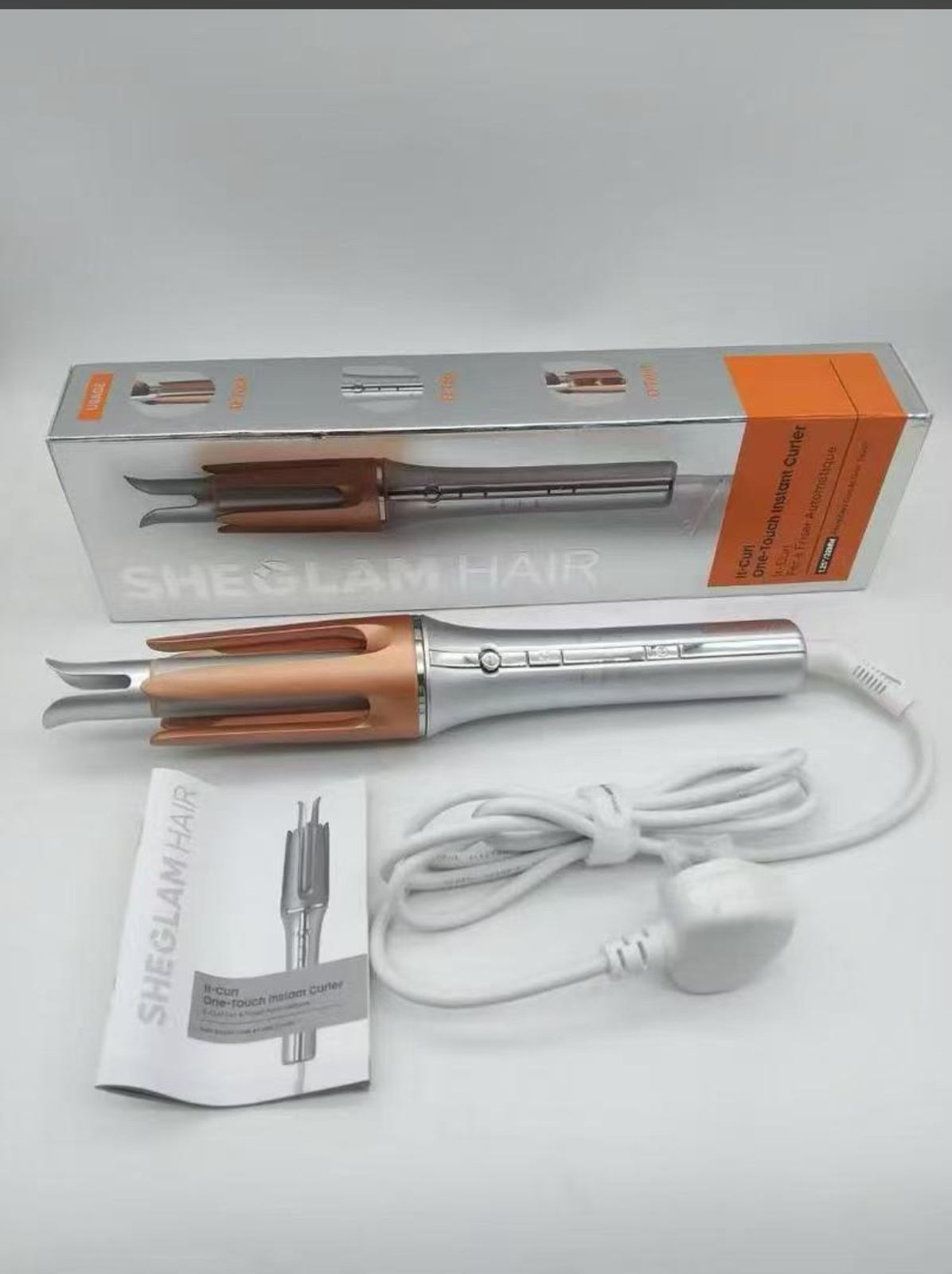 SHEGLAM Automatic Curling Iron with 3 Temperatures Fast Heating, 2-Way Rotation, Automatic Shut-Off, Anti-Scald, Anti-Tangle Rotating for Hair Styling