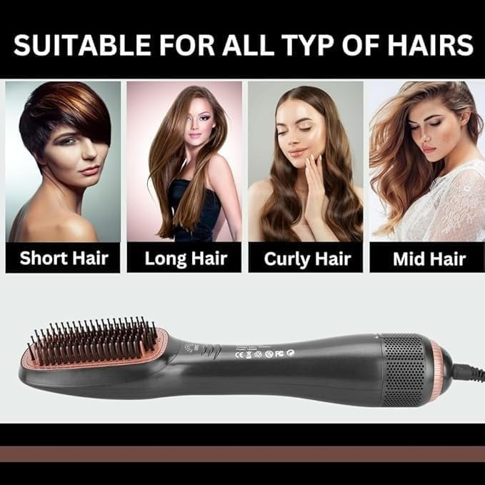 Joy Professional 2 in 1 Hot Air Styling Comb, Air Styling & Drying System, Multi Style Hair Styling Brush, Hair Dryer and Hair Straightener