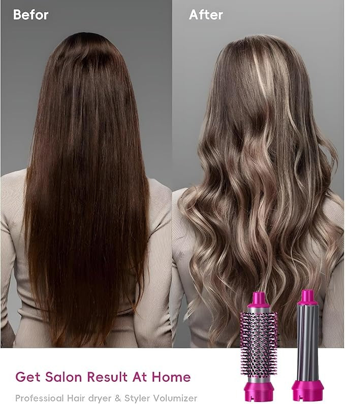 5 in 1 Hair Dryer Brush, Electric Hair Curler Straightener Hot Air Styler Professional Blow Dryer Brush Comb Multifunctional Hot Styling Tool for Hairs