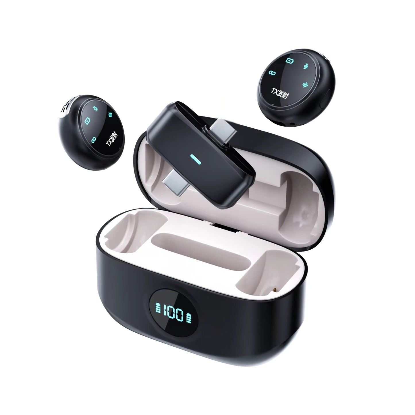 K31 Pro Wireless Lavalier Microphone 2.4GHz Dual Clip-On Collar Mic with Charging Case, Noise Reduction, Long Battery Life, Plug & Play for iPhone, Android, YouTube, TikTok, Vlogging, Interviews & Live Streaming