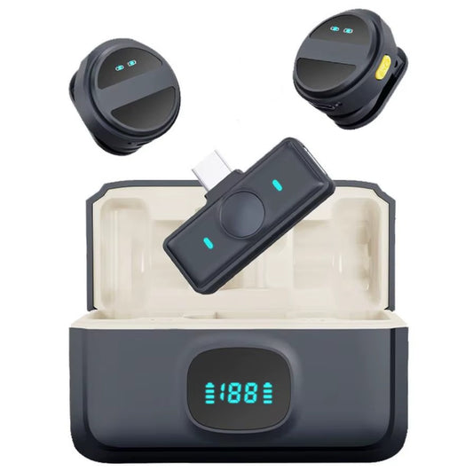 SX21 Magnetic Lavalier Microphone Wireless Interview Live Broadcast Noise Reduction Audio Video Recording Clip Mic for Video Recording, Vlogging YouTube Interview TikTok for android iphone ipad Type