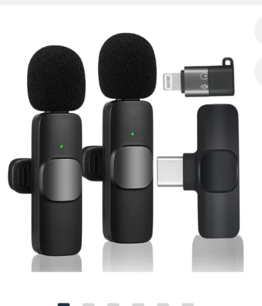K9 Wireless Lavalier Microphone for Type-C Phone- Plug-Play Wireless Mic with 2 Microphone Video Recording- Interview- Vlog- Auto Sync and Noise Reduction
