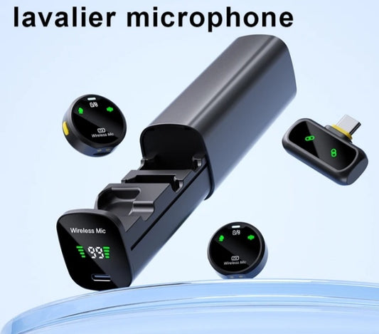 MMD-F98 AI Wireless Lavalier Microphone with ENC & ANC Noise Cancellation, Dual Mic System, 2.4GHz Plug & Play Recording for iPhone, Android, Live Streaming, Interviews & Content Creation – 25M Range