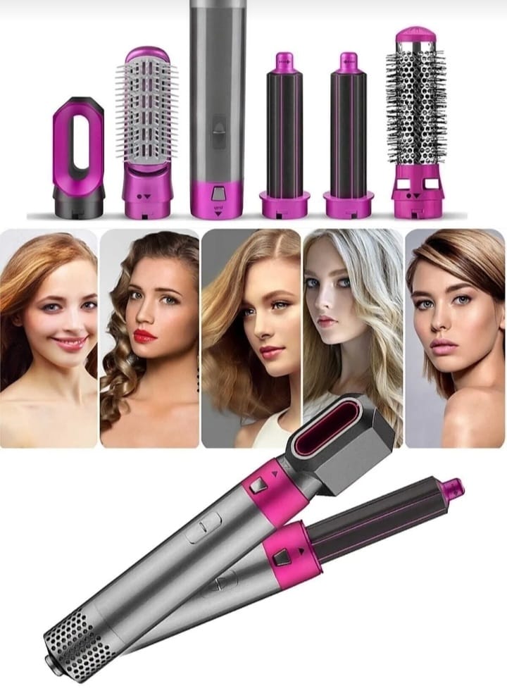 5 in 1 Hair Dryer Brush, Electric Hair Curler Straightener Hot Air Styler Professional Blow Dryer Brush Comb Multifunctional Hot Styling Tool for Hairs