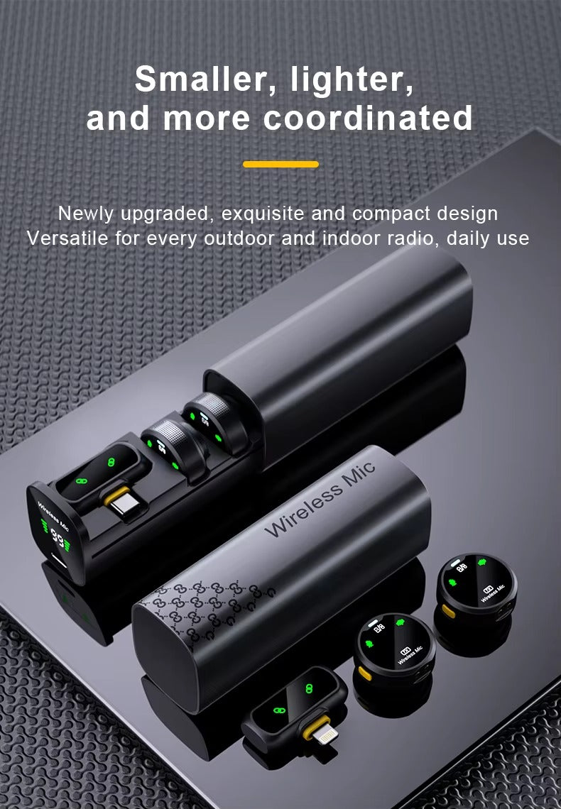 MMD-F98 AI Wireless Lavalier Microphone with ENC & ANC Noise Cancellation, Dual Mic System, 2.4GHz Plug & Play Recording for iPhone, Android, Live Streaming, Interviews & Content Creation – 25M Range