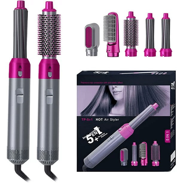 5 in 1 Hair Dryer Brush, Electric Hair Curler Straightener Hot Air Styler Professional Blow Dryer Brush Comb Multifunctional Hot Styling Tool for Hairs